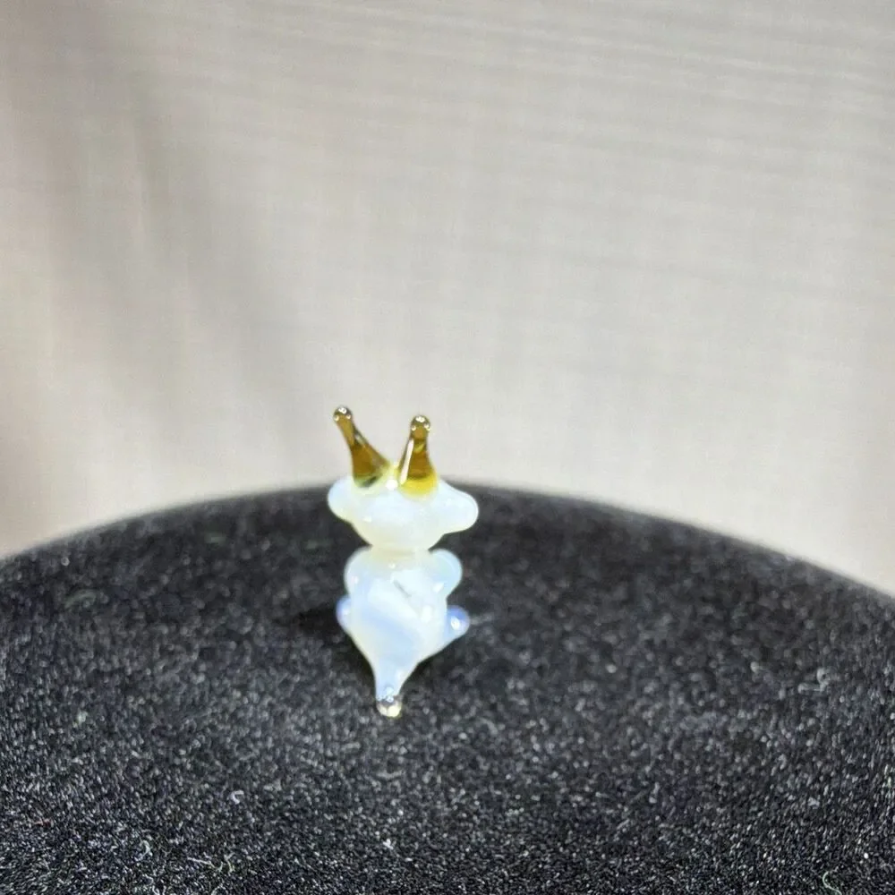 Vintage Miniature Blown Glass Goat Figurine Tiny Lampwork Art Glass Animal .75”